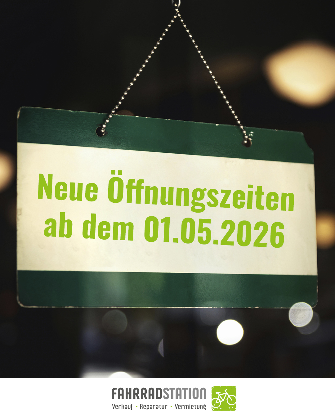 neue Öffnungszeiten Mai 2026 Fahrradstation
